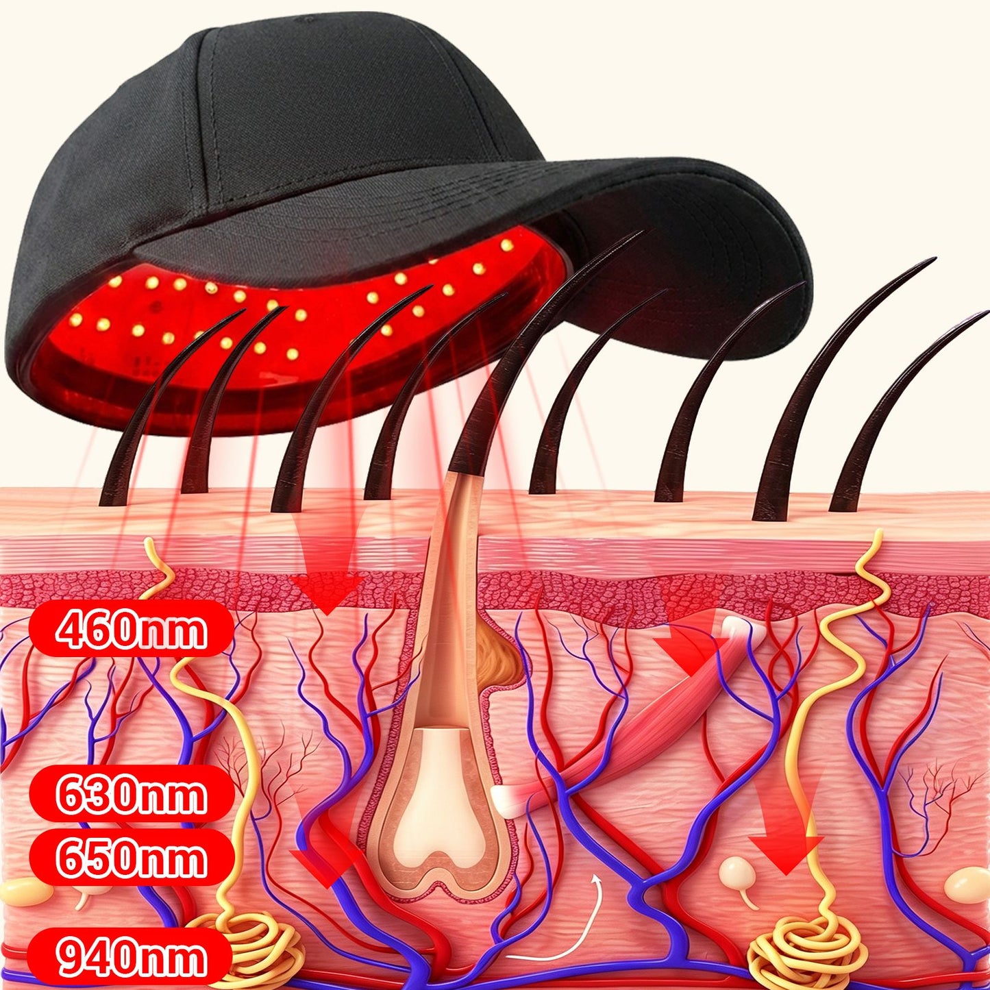 ZJZKTOP Multi-Wavelength Light Therapy Cap for Hair Loss