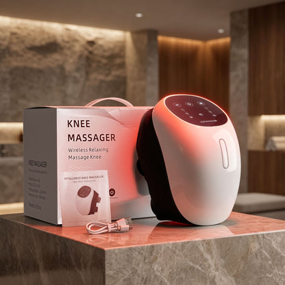 Cordless 12pcs 4-in-1 Knee Massager with Heat, Air Compression, Vibration & Red Light