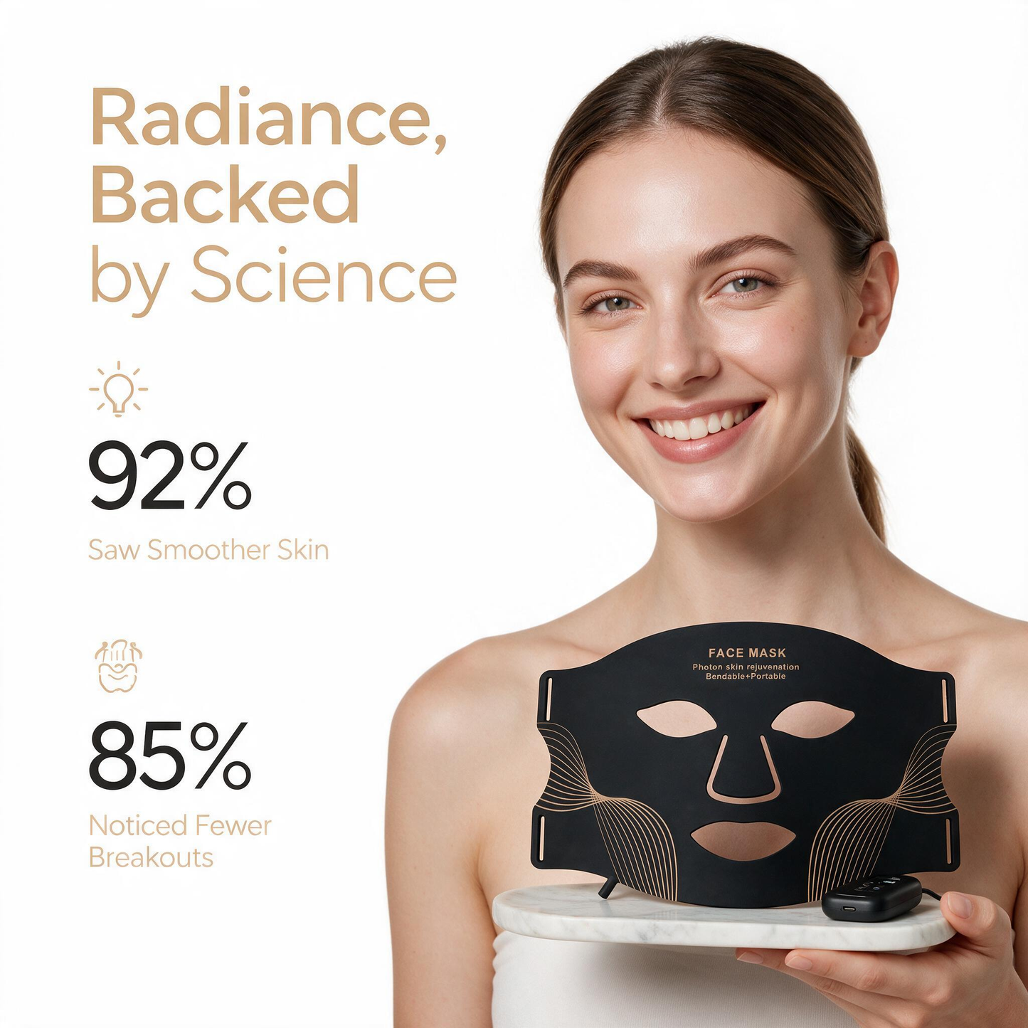 7 Color LED Light Therapy Face Mask 309 LEDs Rechargeable Silicone Photon Mask 3 Levels Red Light Skincare Home Use