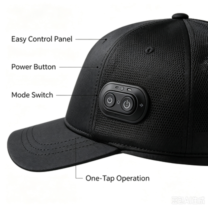 Wireless Red‑Light Hair Growth Cap,300 LED Chips,660nm+850nm Scalp Therapy Hat,3‑Level Brightness Timing Hair‑care Device