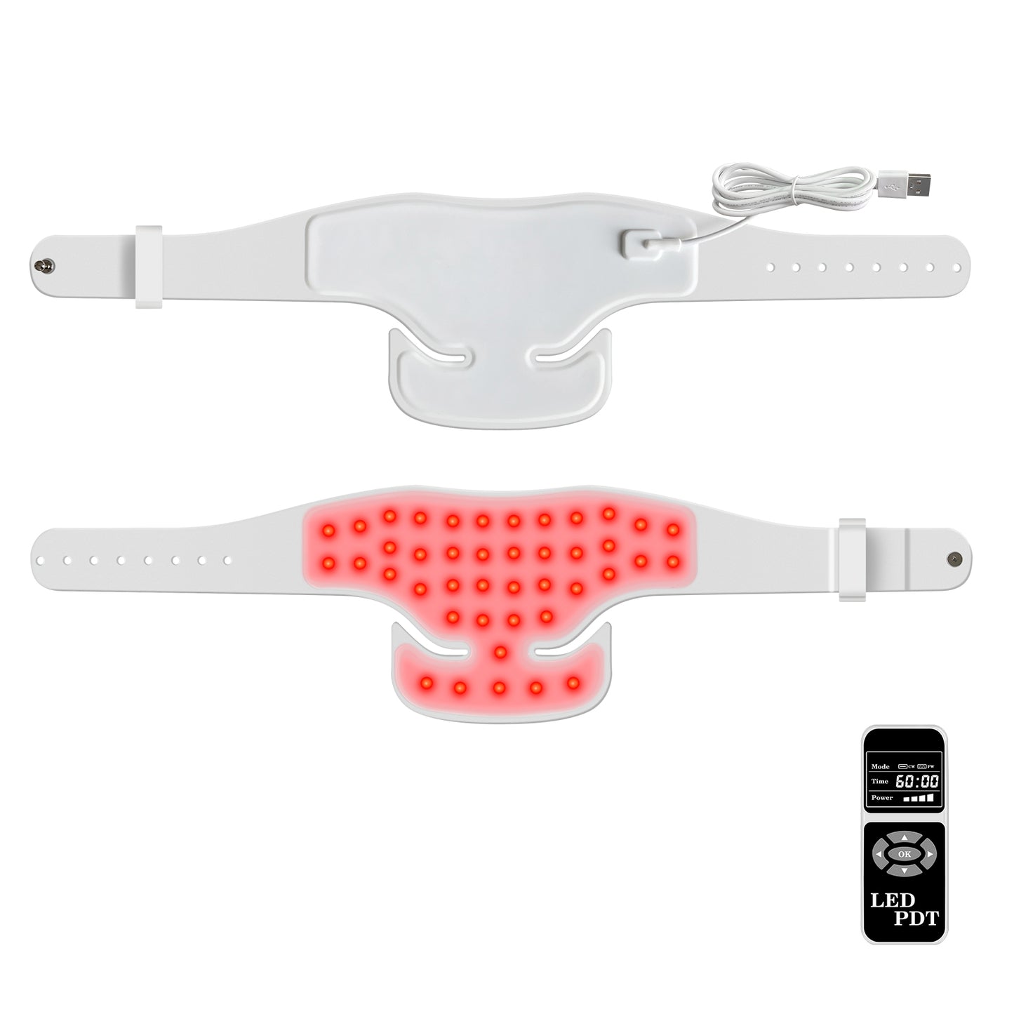 ZJZKTOP Neck Red Light Therapy Device 3-in-1 LED Wrap 660nm 850nm 940nm Near Infrared Light Pad for Neck Muscle Tension