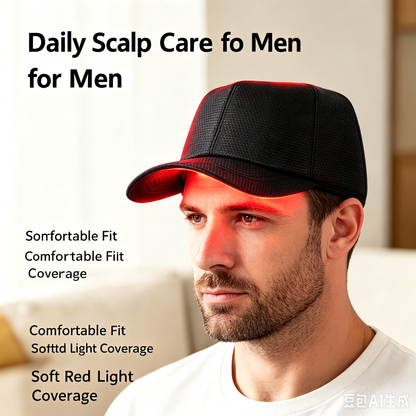 Wireless Red‑Light Hair Growth Cap,300 LED Chips,660nm+850nm Scalp Therapy Hat,3‑Level Brightness Timing Hair‑care Device
