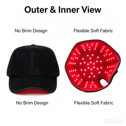 Wired LED Red‑Light Hair Care Cap,100pcs 5050 High‑Bright Chips,660nm+850nm Dual‑Wavelength Scalp Therapy Hat,Home Scalp Treatment Device