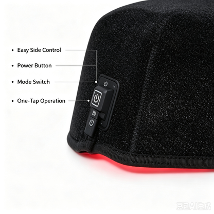Wired LED Red‑Light Hair Care Cap,100pcs 5050 High‑Bright Chips,660nm+850nm Dual‑Wavelength Scalp Therapy Hat,Home Scalp Treatment Device