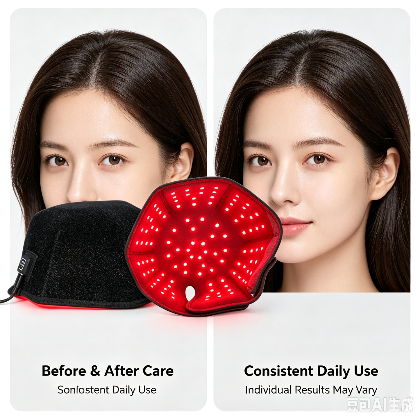 Wired LED Red‑Light Hair Care Cap,100pcs 5050 High‑Bright Chips,660nm+850nm Dual‑Wavelength Scalp Therapy Hat,Home Scalp Treatment Device