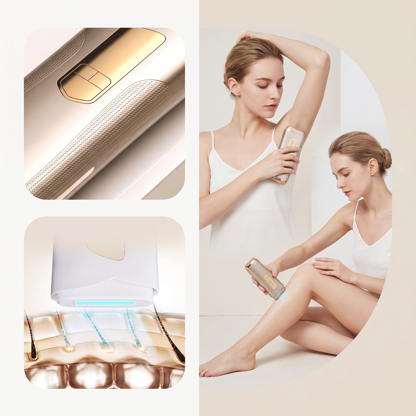 Ice‑Cool IPL Hair Removal Device, Painless Laser Hair Remover for Face, Body, Bikini Area, At‑Home Permanent Hair Removal Machine