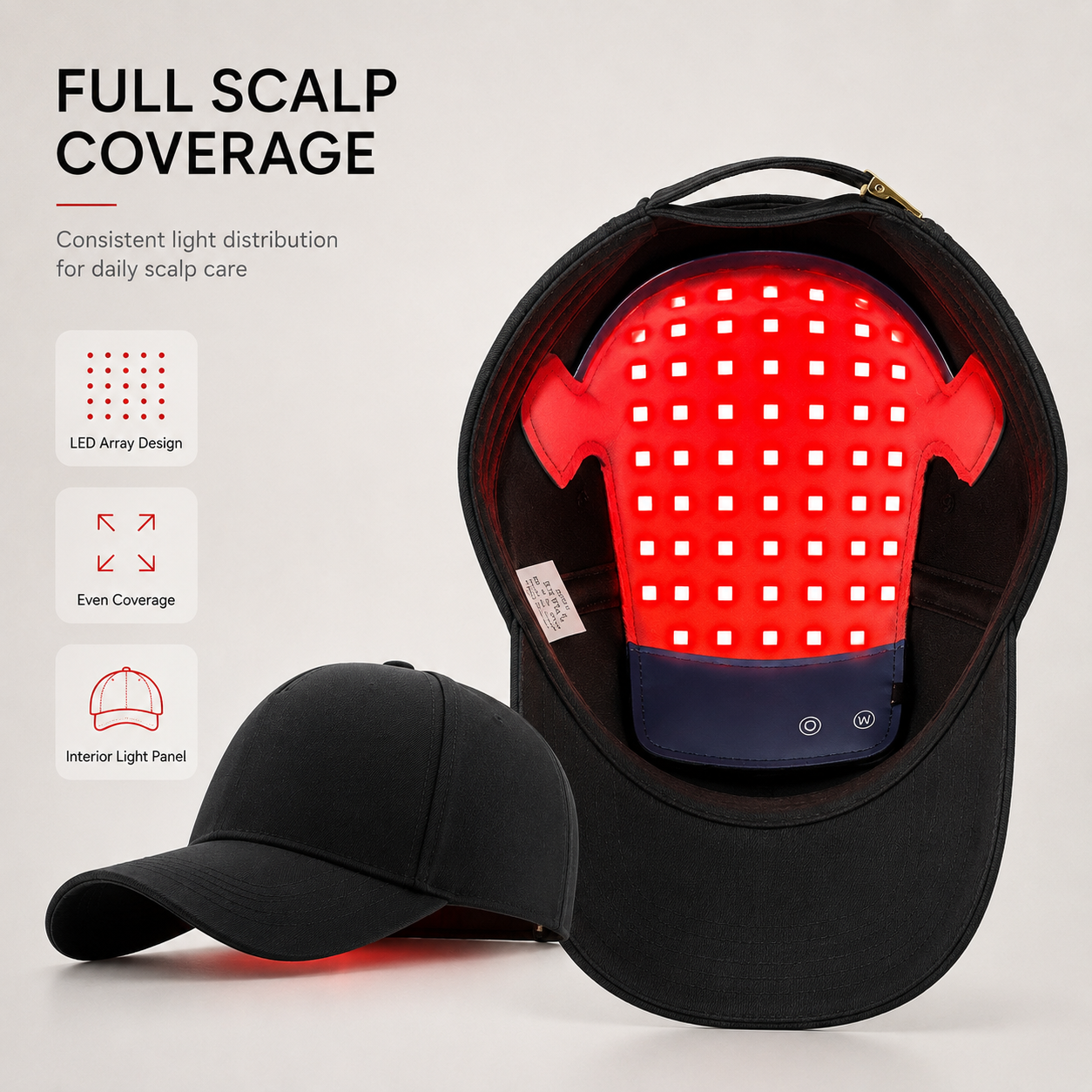 Rechargeable 108-LED Red Light Hair Care Cap