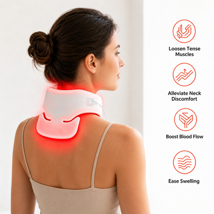 ZJZKTOP Neck Red Light Therapy Device 3-in-1 LED Wrap 660nm 850nm 940nm Near Infrared Light Pad for Neck Muscle Tension