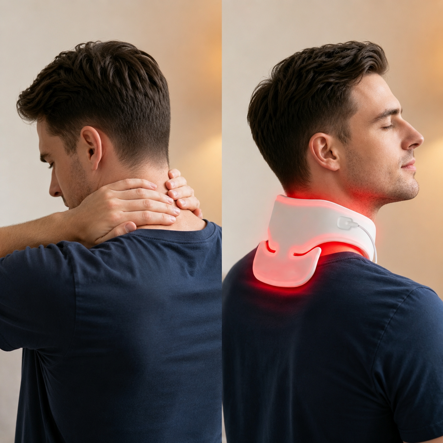 ZJZKTOP Neck Red Light Therapy Device 3-in-1 LED Wrap 660nm 850nm 940nm Near Infrared Light Pad for Neck Muscle Tension