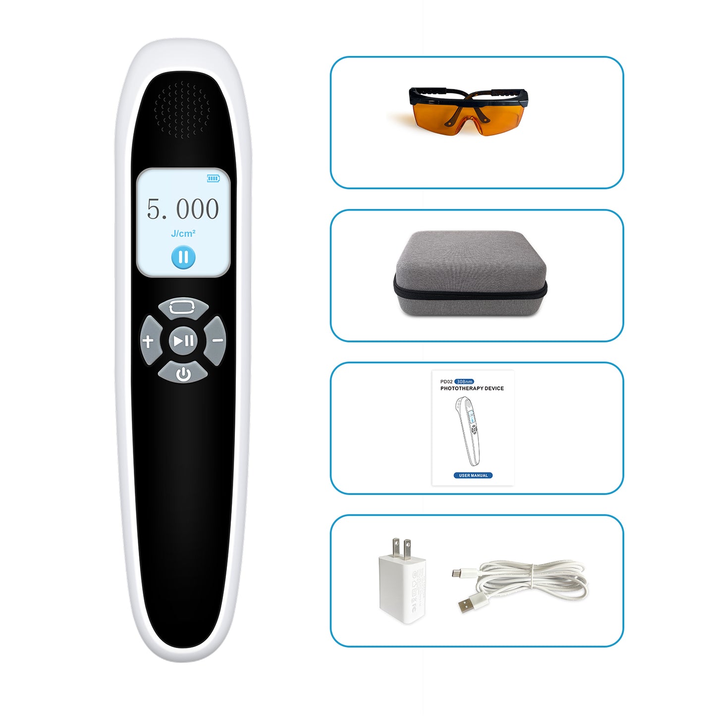 ZJZKTOP Portable 308nm UVB Phototherapy Device | Targeted Handheld Light for Home Use