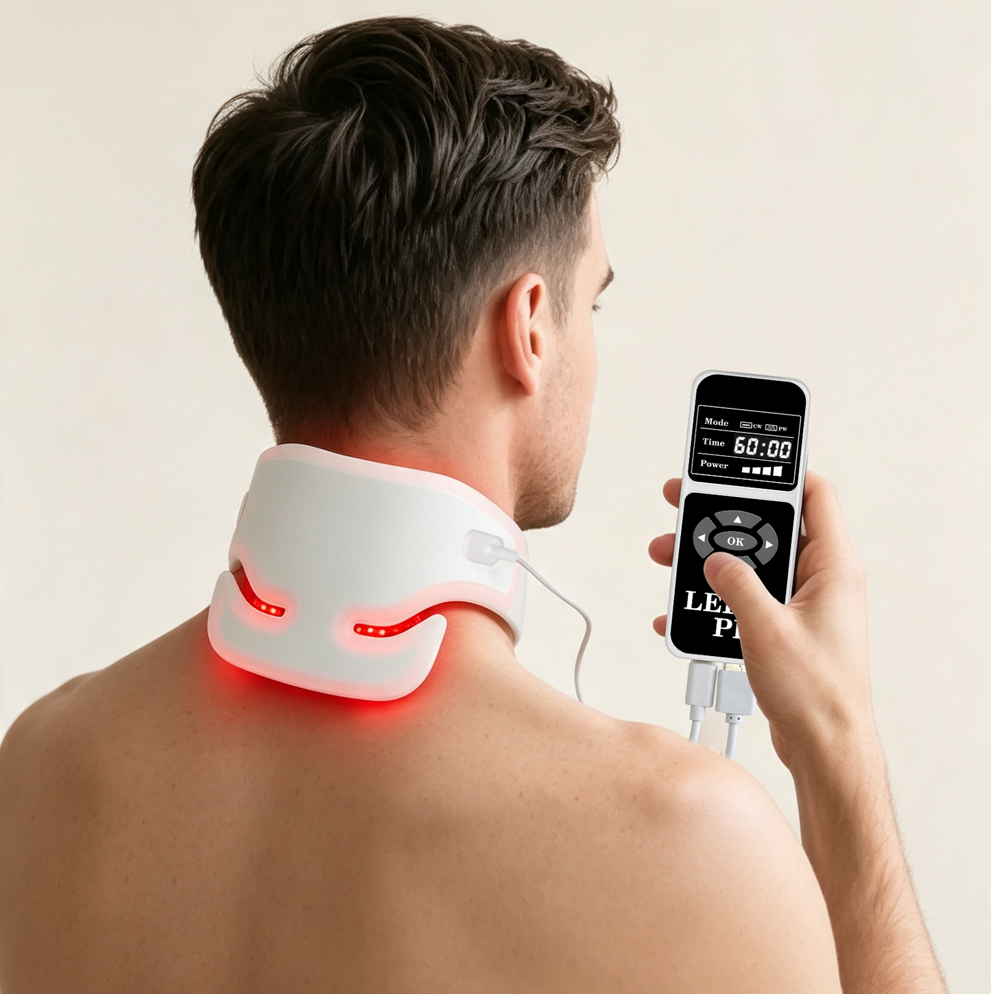 ZJZKTOP Neck Red Light Therapy Device 3-in-1 LED Wrap 660nm 850nm 940nm Near Infrared Light Pad for Neck Muscle Tension