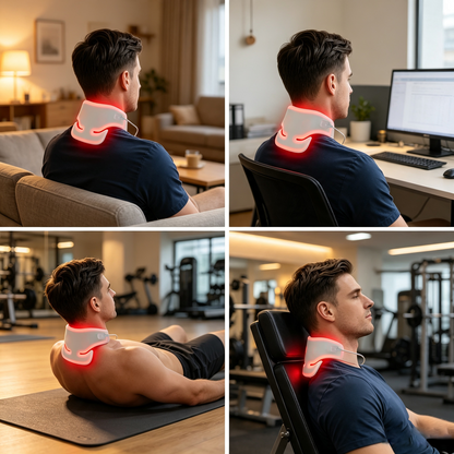 ZJZKTOP Neck Red Light Therapy Device 3-in-1 LED Wrap 660nm 850nm 940nm Near Infrared Light Pad for Neck Muscle Tension