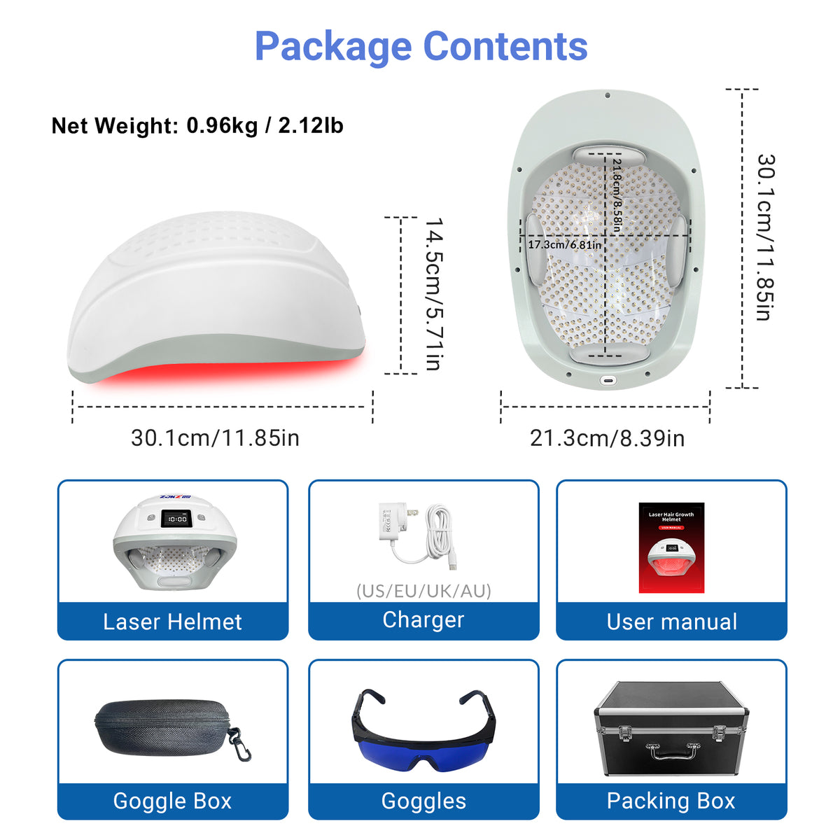 ZJKZTOP 650nm LLLT Hands-Free Laser Hair Growth Helmet