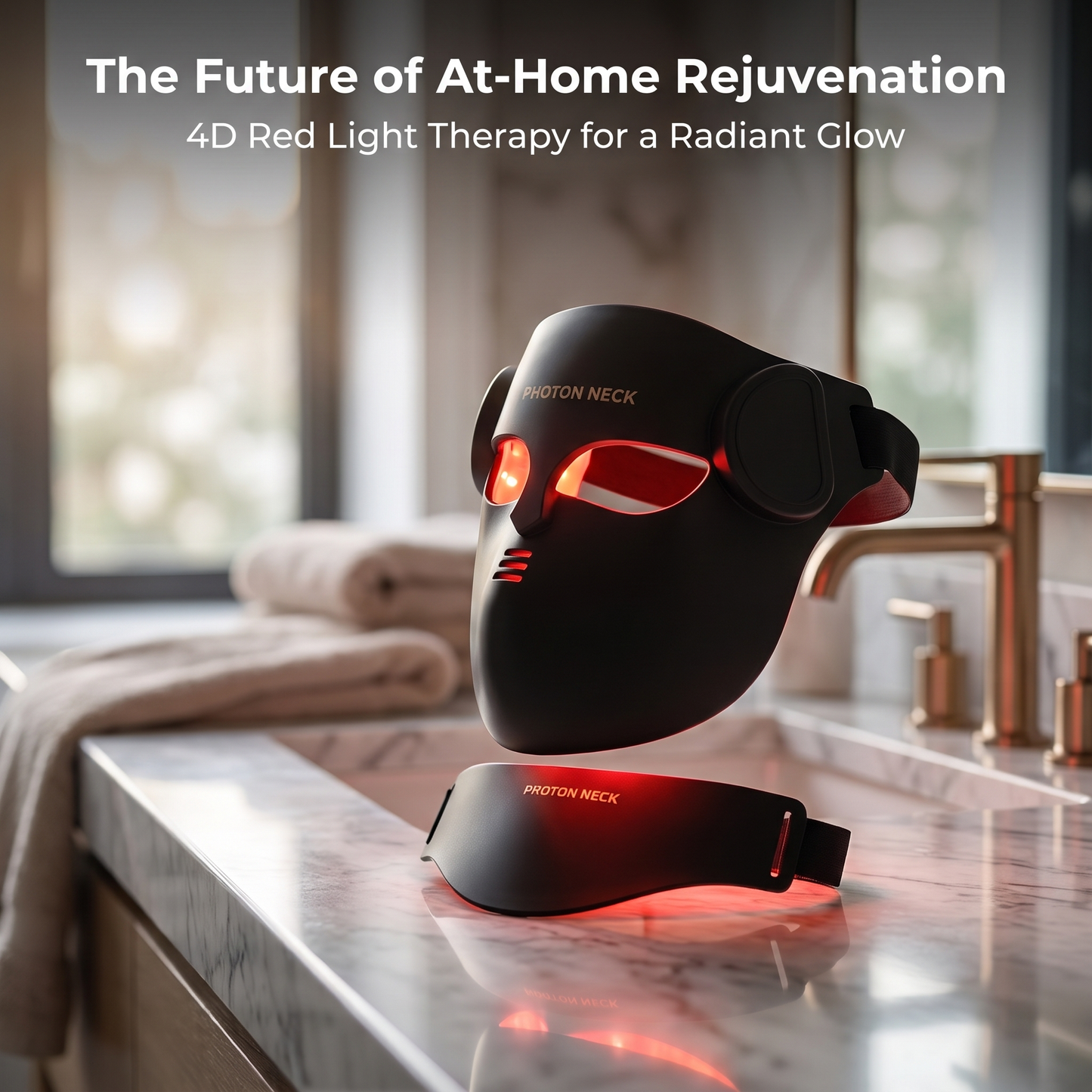 4D LED Photon Facial Beauty Mask Face & Neck Care Device Rechargeable Home Skincare Mask for Daily Moisturizing and Skin Radiance Care