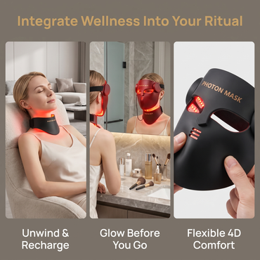 4D LED Photon Facial Beauty Mask Face & Neck Care Device Rechargeable Home Skincare Mask for Daily Moisturizing and Skin Radiance Care