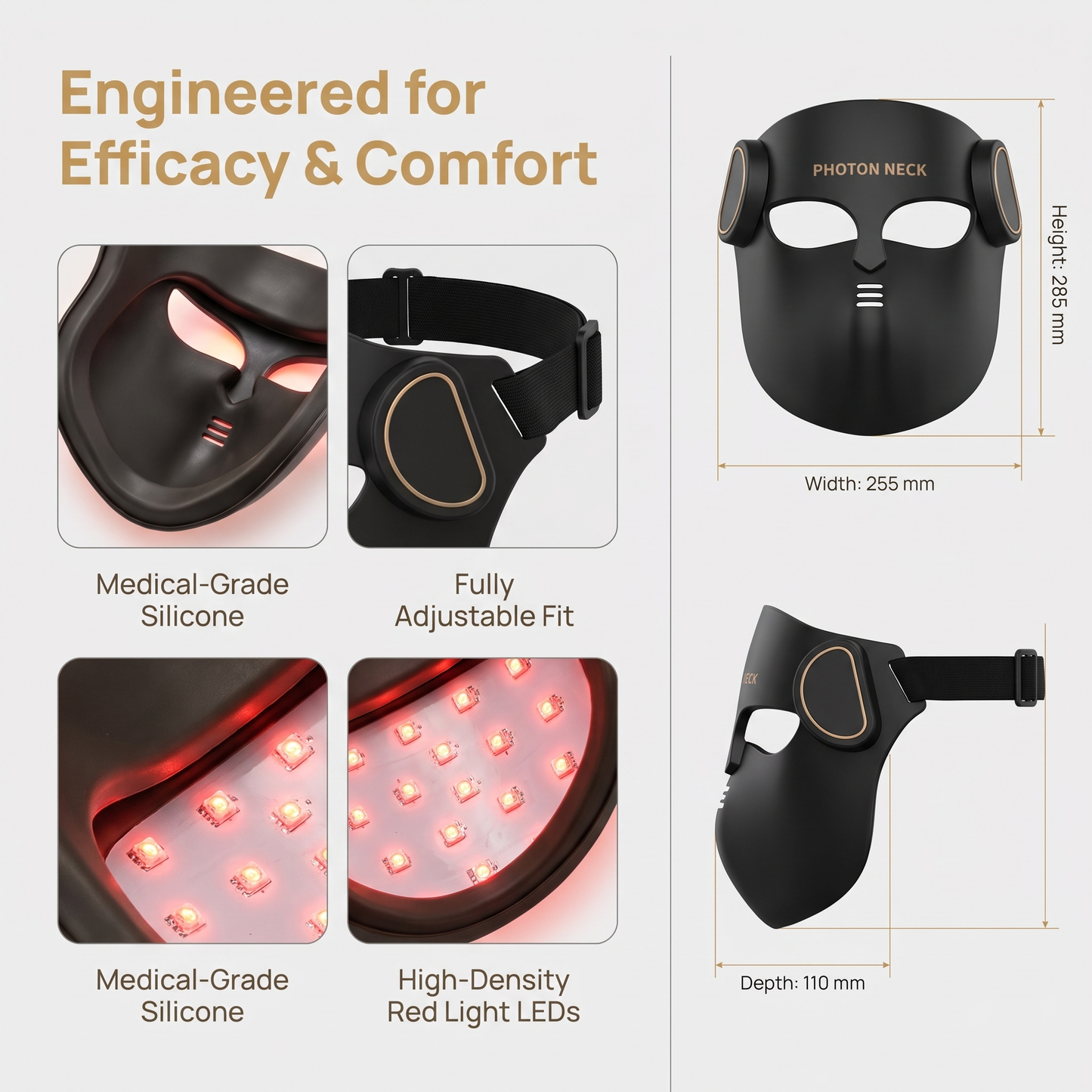 4D LED Photon Facial Beauty Mask Face & Neck Care Device Rechargeable Home Skincare Mask for Daily Moisturizing and Skin Radiance Care