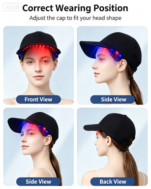 ZJZKTOP Wireless Charging Red & Blue Light Hair Growth Cap – 168-LED Infrared Scalp Care Device