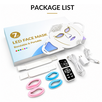ZJZKTOP 7-Color Silicone LED Red Light Therapy Face Mask
