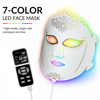ZJZKTOP 7-Color Silicone LED Red Light Therapy Face Mask