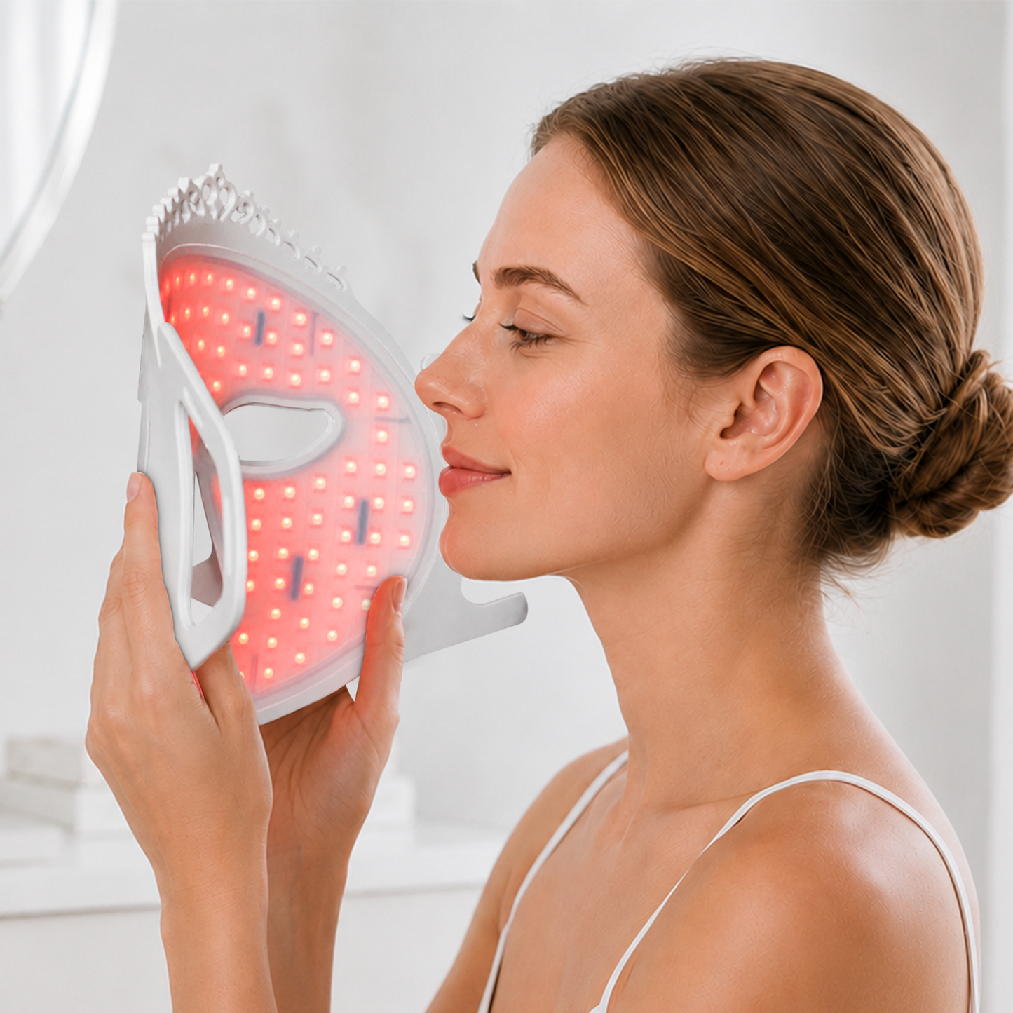 ZJZKTOP 7-Color Silicone LED Red Light Therapy Face Mask