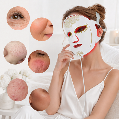 ZJZKTOP 7-Color Silicone LED Red Light Therapy Face Mask