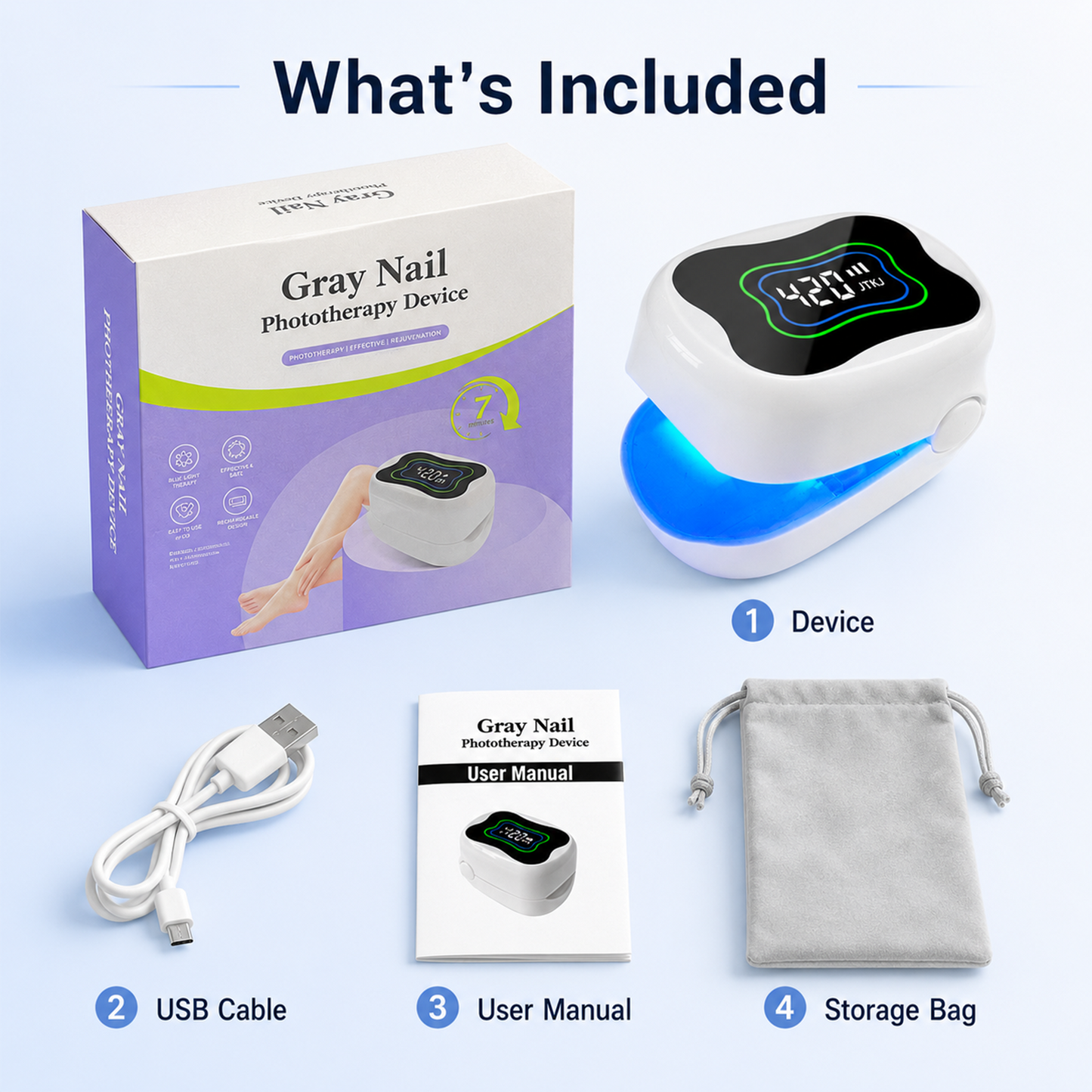 470nm Blue Light + 905nm Infrared Nail Fungus Care Device